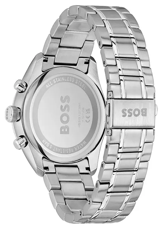 ساعة هوغو بوس رجالي، مينا اخضر، عقارب دائرية، سوار ستانلس ستيل فضي، HB151.4266