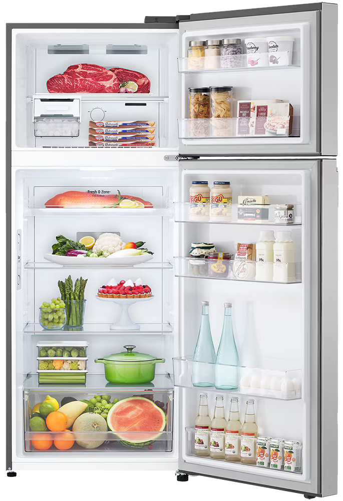 LG No Frost Refrigerator, 450 Liters, 2 Doors, Digital Screen, Inverter Motor, Ice Maker, Silver, GN-B592PFBQ