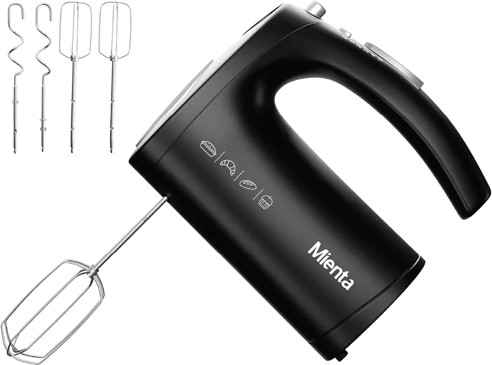 Mienta Hand Mixer, 500W, 5 Speeds, Black, HM13729A