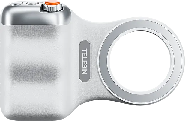 مقبض تصوير مغناطيسي للهاتف من تيليسين، قبضة مريحة مانعة للأنزلاق، بطارية 110 مللي أمبير، وزن خفيف، أبيض ، P1-MP-10