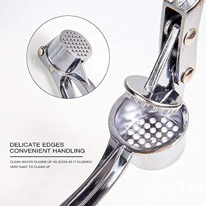 Stainless Steel Double Garlic Press Multi-Purpose , Silver