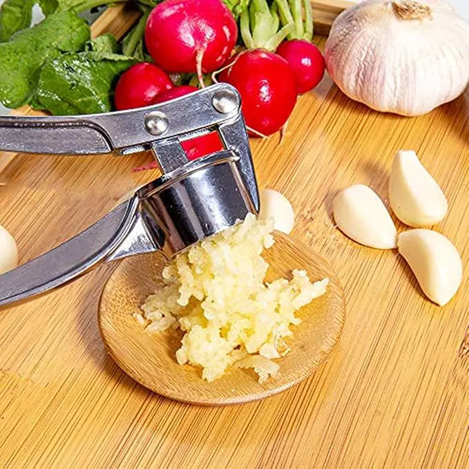 Stainless Steel Double Garlic Press Multi-Purpose , Silver