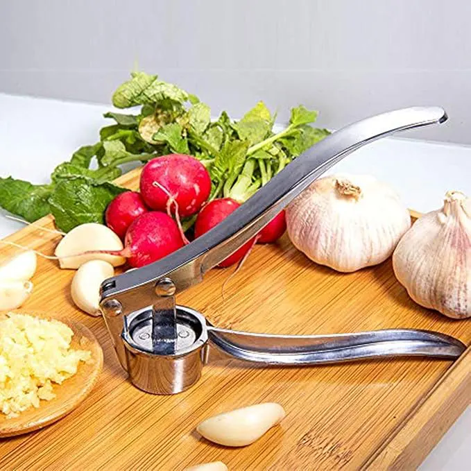 Stainless Steel Double Garlic Press Multi-Purpose , Silver