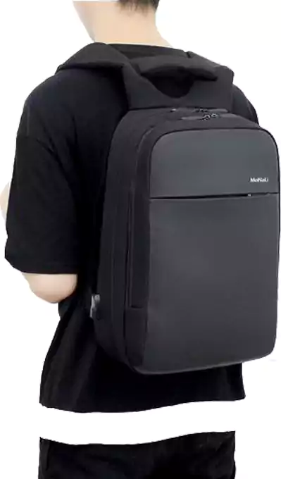حقيبة ظهر لابتوب مينايلي، 15.6 إنش، منفذ USB، أسود، 1802