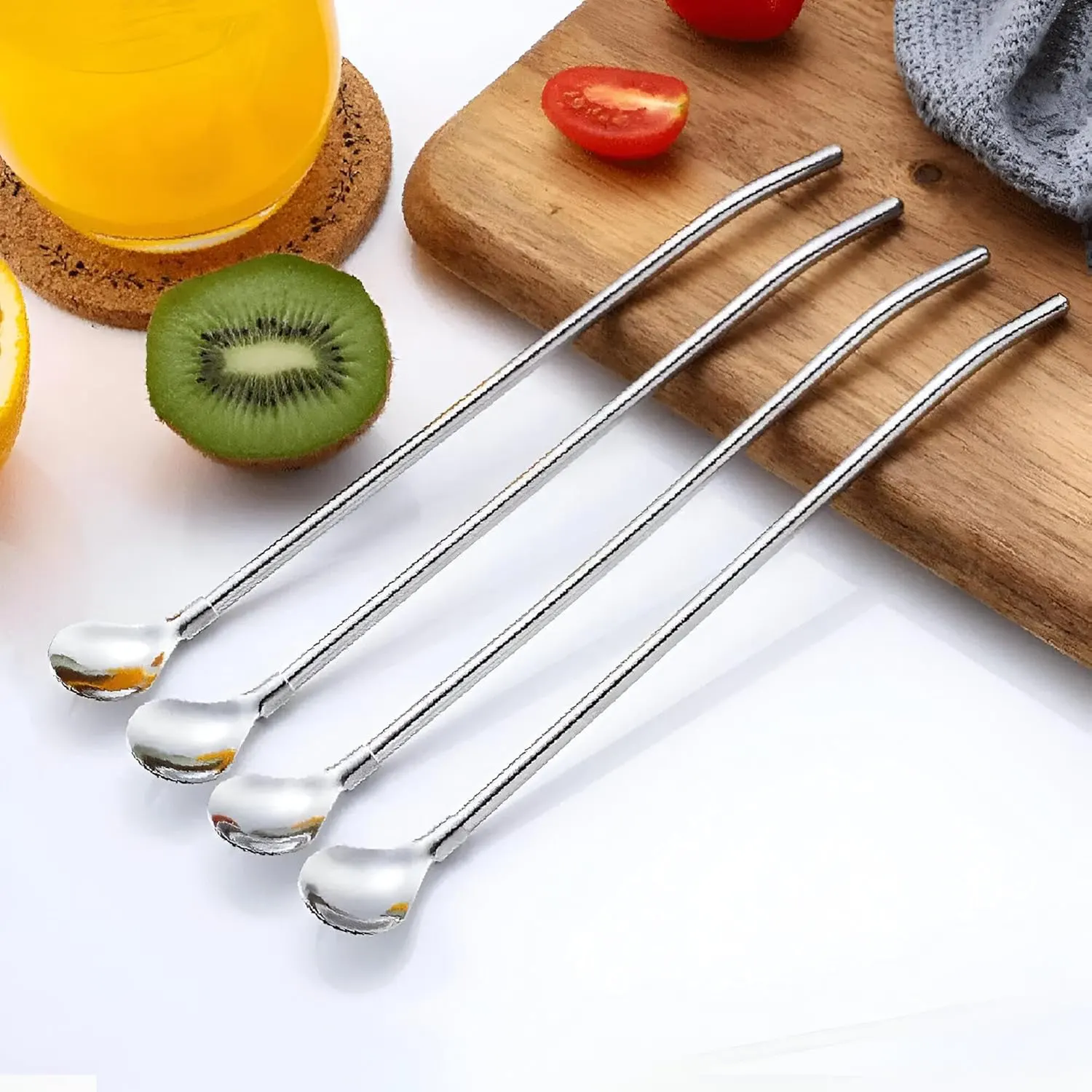 Shalimo Spoon Set, 7 Pieces With Brush, Silver, 102-3