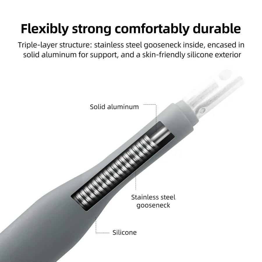 حامل هاتف مغناطيسي حول الرقبة من تيليسين، تصميم مرن سهل الطي والتركيب، إطار داخلي من الأستانلس مع غطاء من السيليكون، رمادي، MNM-001