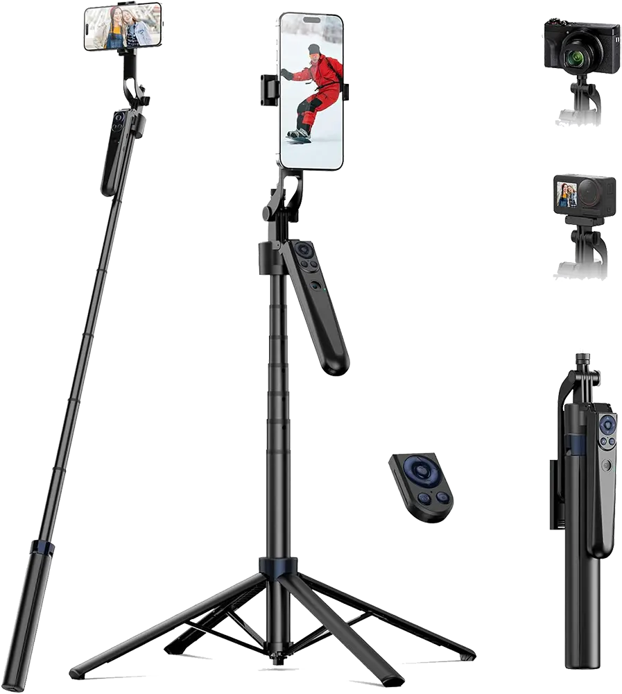 حامل ثلاثي ذكي لتتبع الوجه الآلي من تيليسين، دوران 360 درجة، ريموت تحكم من بعد، ارتفاع قابل للتعديل، P3-MS-01