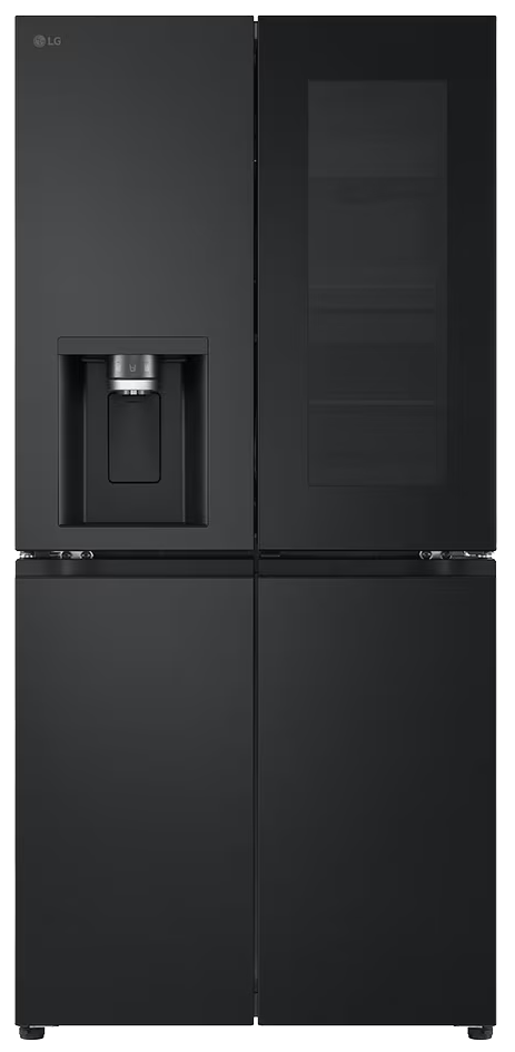 LG InstaView No Frost Refrigerator, 508 Liters, 4 Doors, Inverter Technology, Ice Maker, Dispenser, Black, GC-X22FFQAB