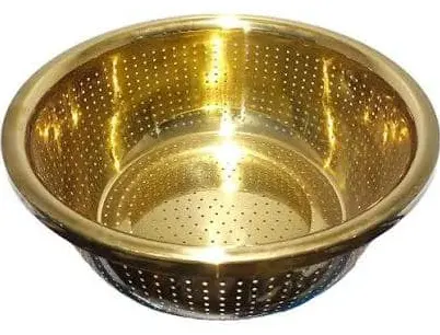 طقم مصفي ستانلس ستيل دائرية ، جولد ، 3 قطع