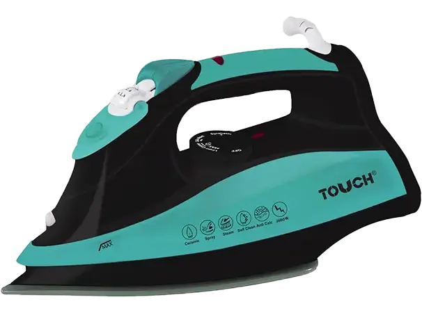 Touch Elzenoki Grand Max Steam Iron, 2600 Watts, 350 ml Tank, Soft and Dry Ironing, Ceramic Soleplate, Green, TOUCH-40445