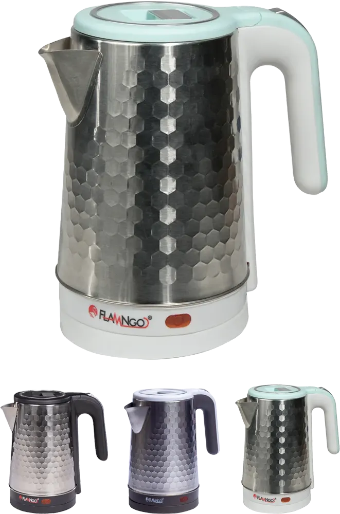 Flamingo Stainless Steel Electric Kettle, 2L, 1500W, Multi-Colors, Model KT1800SS