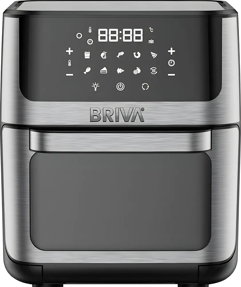 قلاية هوائية بالفرن بريفا 12 لتر، 1800 وات، شاشة رقمية، لون أسود