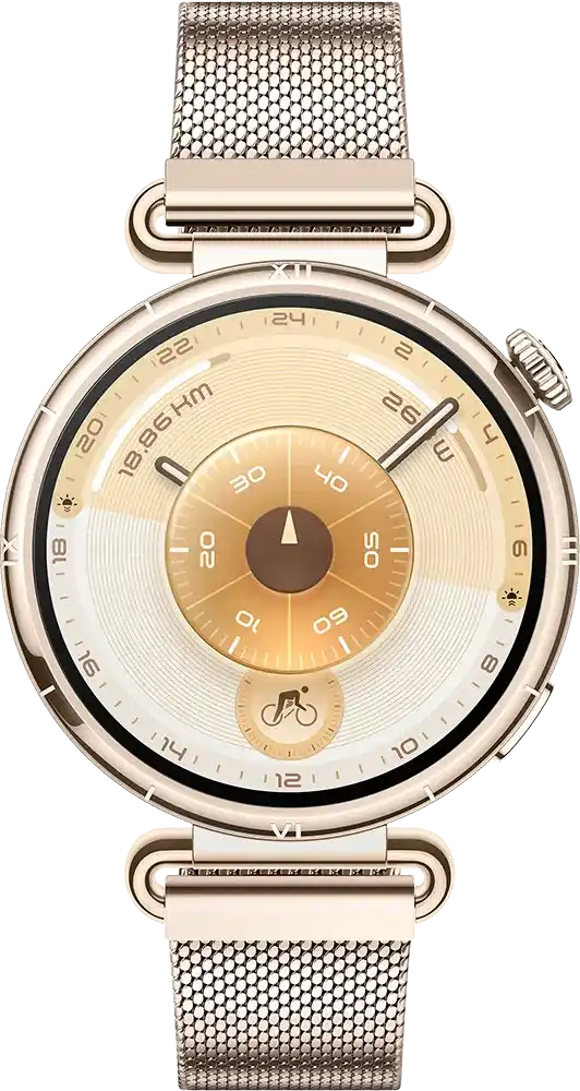 Huawei Smart Watch GT6 , (41 mm) 1.32" AMOLED Screen, Milanese Strap, Waterproof , Gold