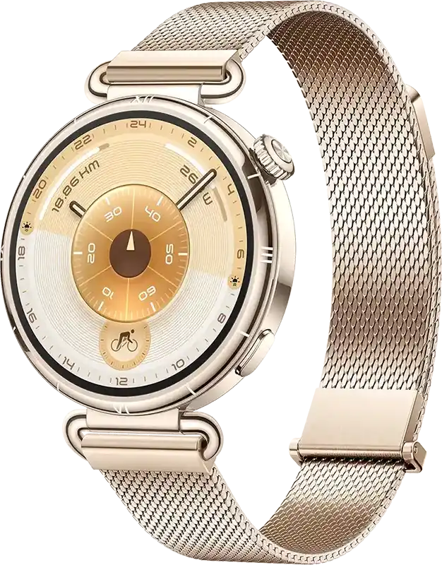 Huawei Smart Watch GT6 , (41 mm) 1.32" AMOLED Screen, Milanese Strap, Waterproof , Gold