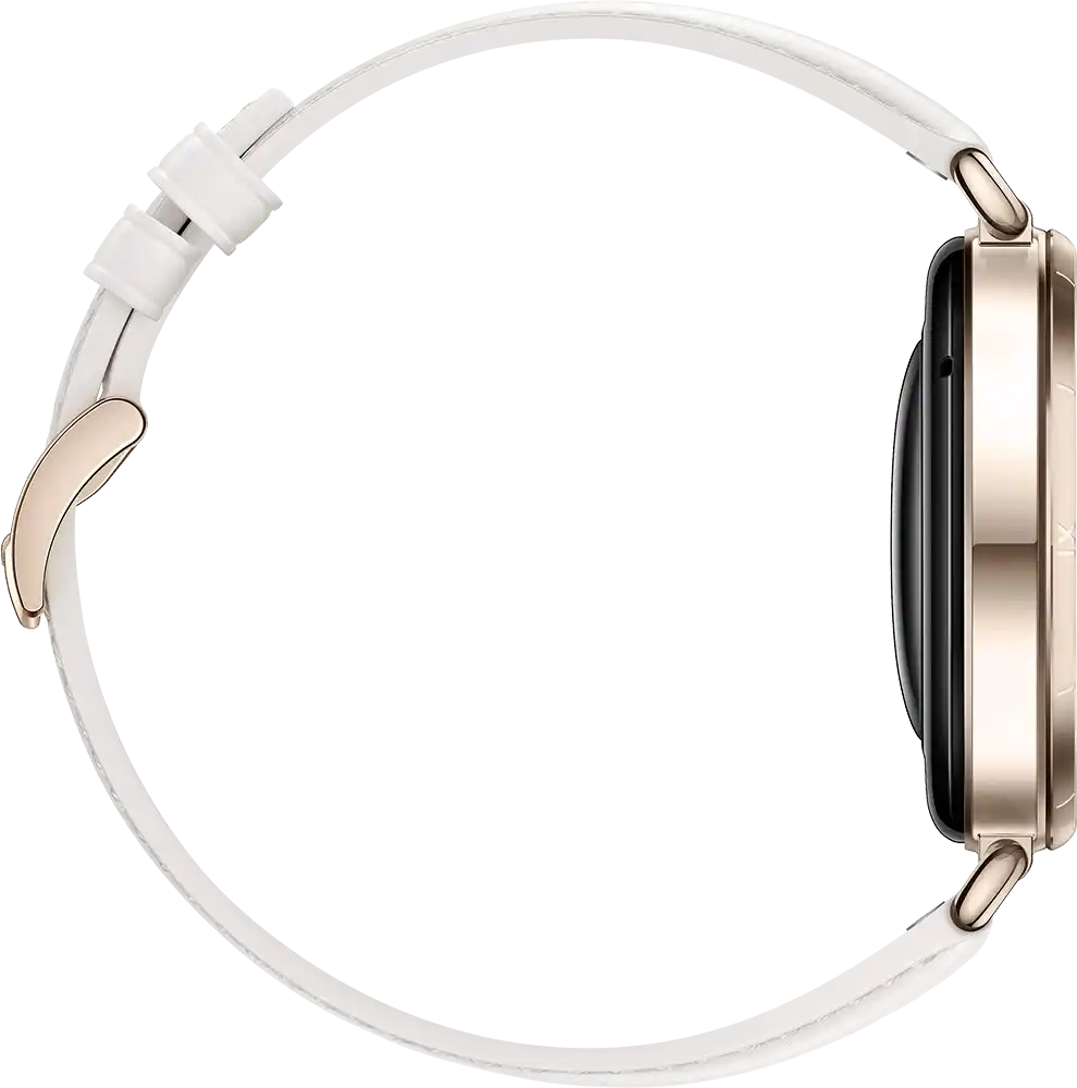 ساعة سمارت هواوي GT6 حجم (41 مم)، شاشة AMOLED مقاس 1.32 بوصة، حزام جلد، مقاومة للماء ، أبيض