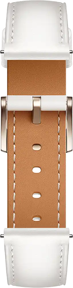 ساعة سمارت هواوي GT6 حجم (41 مم)، شاشة AMOLED مقاس 1.32 بوصة، حزام جلد، مقاومة للماء ، أبيض