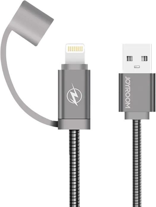 كابل شحن  جوي روم ، 10 وات ، من USB-Type A الي Lightning ، بطول 10 سم ، فضي ، M329