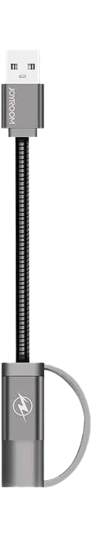 كابل شحن  جوي روم ، 10 وات ، من USB-Type A الي Lightning ، بطول 10 سم ، فضي ، M329