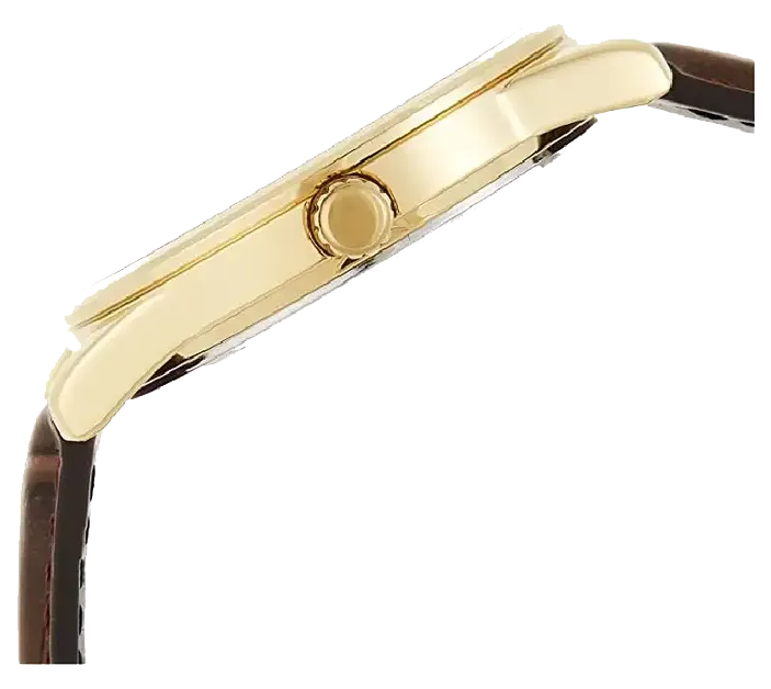 Casio Men's Watch, Black Dial, Analogs, Brown Leather Strap, MTP-V001GL-1BUDF