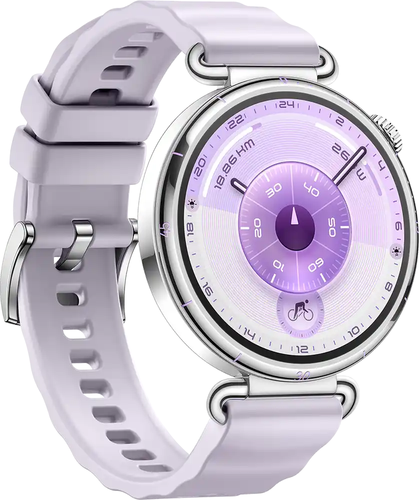 ساعة سمارت هواوي GT6 حجم (41 مم)، شاشة AMOLED مقاس 1.32 بوصة، حزام فلورولاستومر، مقاومة للماء ، بنفسجي