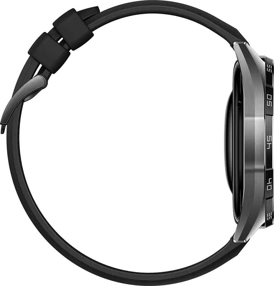 ساعة سمارت هواوي GT6 حجم (46 مم)، شاشة AMOLED مقاس 1.47 بوصة، حزام فلورولاستومر، مقاومة للماء ، أسود