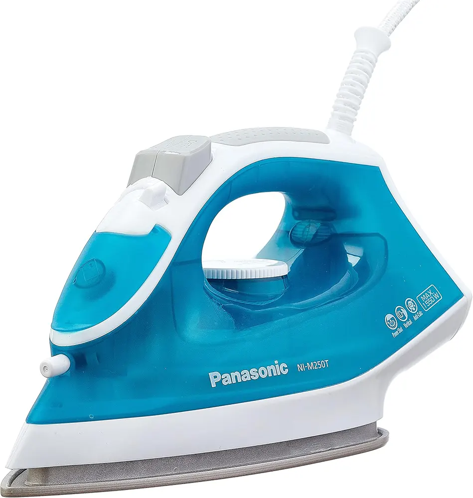 Panasonic Steam Iron, 1550 Watts, 210 ml Tank, Titanium Base, Lightweight, IN-M250TGTD (Baghdad Warranty)