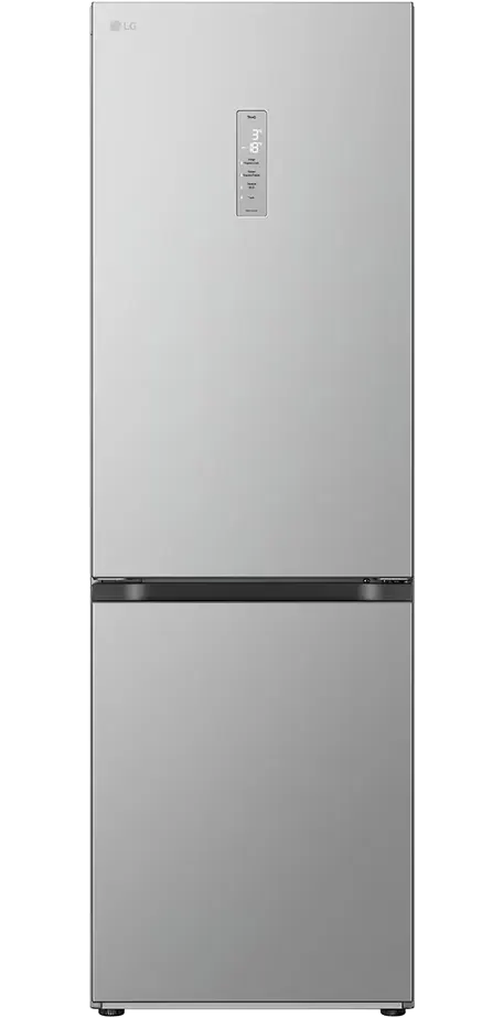 ثلاجة كومبي إل جي نوفروست، 344 لتر، 2 باب، شاشة ديجيتال، واي فاي، انفرتر، اضاءة ليد، سيلفر، GW-B489FM6W