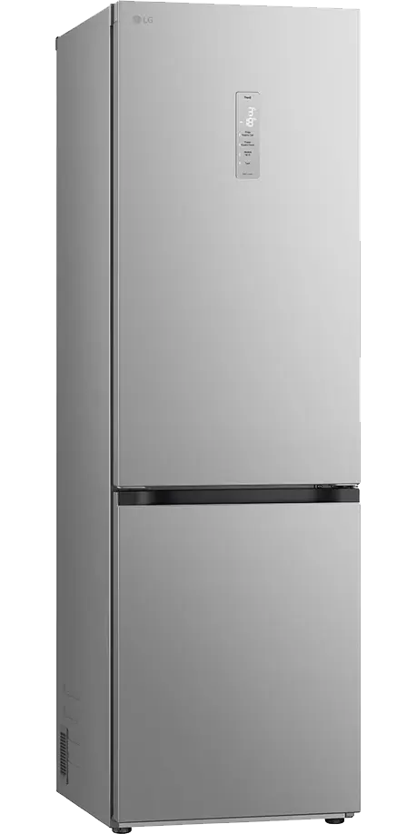 ثلاجة كومبي إل جي نوفروست، 344 لتر، 2 باب، شاشة ديجيتال، واي فاي، انفرتر، اضاءة ليد، سيلفر، GW-B489FM6W