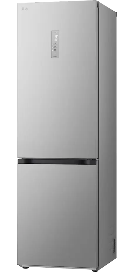 ثلاجة كومبي إل جي نوفروست، 344 لتر، 2 باب، شاشة ديجيتال، واي فاي، انفرتر، اضاءة ليد، سيلفر، GW-B489FM6W