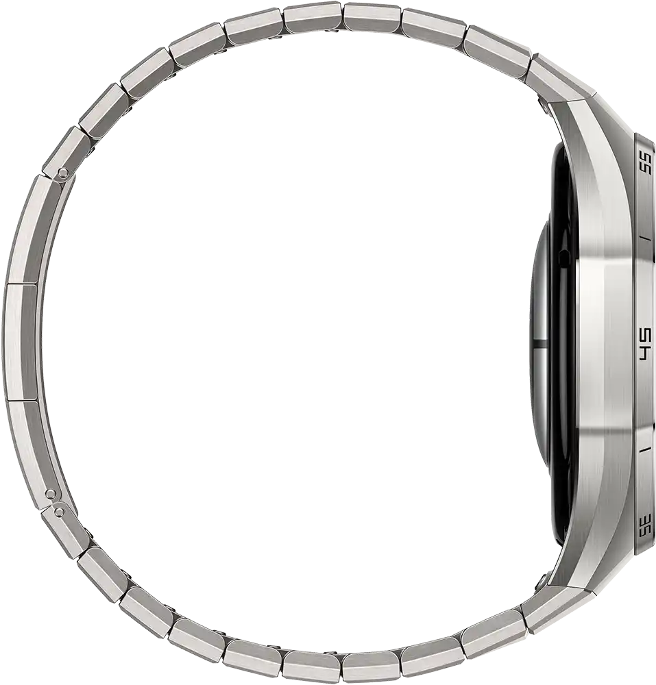 ساعة سمارت هواوي GT6 Pro حجم (46 مم)، شاشة AMOLED مقاس 1.47 بوصة، حزام تيتانيوم ميلاني، مقاومة للماء ، فضي