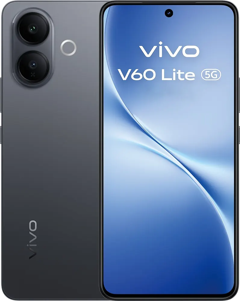 موبايل فيفو V60 لايت ثنائي الشريحة، ذاكرة 256 جيجابايت، رامات 12 جيجابايت، شبكة الجيل الخامس، أسود