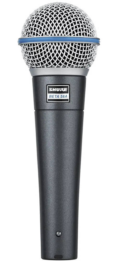 Shure Beta Dynamic Microphone, Wired, Handheld, Supercardioid Pickup Pattern, Neodymium Magnet, 58a