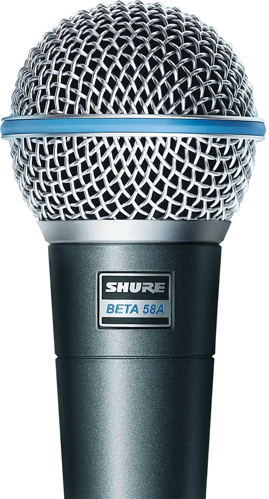 Shure Beta Dynamic Microphone, Wired, Handheld, Supercardioid Pickup Pattern, Neodymium Magnet, 58a