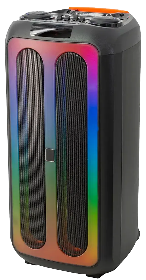 VOVO Wireless Speaker, 8 Inch, RGB Lighting, Digital Display, Remote Control, Black, V-2840