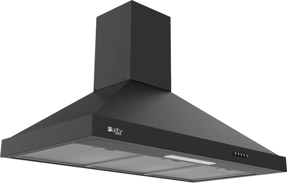 Purity Built-in Pyramid Hood, 90 cm, 3 Speeds, LED Lighting, Black, PANSY PRO PLUS 90 BL