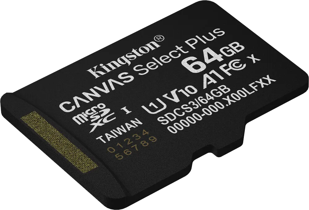 Kingston Canvas Select Plus Memory Card, Micro SD, 64GB, SDCS3