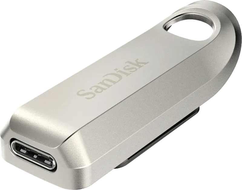 SanDisk Ultra Luxe Flash Drive, 64GB, USB 3.2 Type-C, Silver, SDCZ75-064G-G46