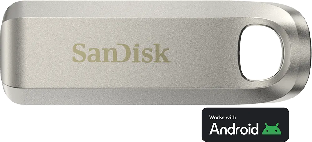 SanDisk Ultra Luxe Flash Drive, 64GB, USB 3.2 Type-C, Silver, SDCZ75-064G-G46