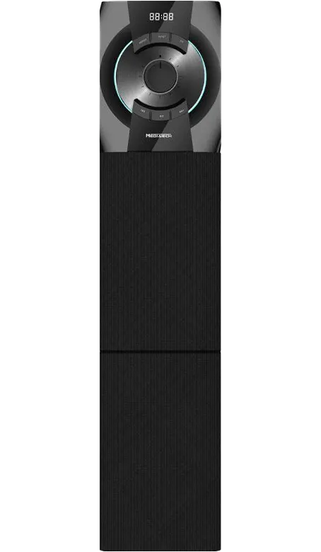 MediaTech MT-515 Wireless Subwoofer, 60W, Vertical Design, USB Port, Bluetooth, Black