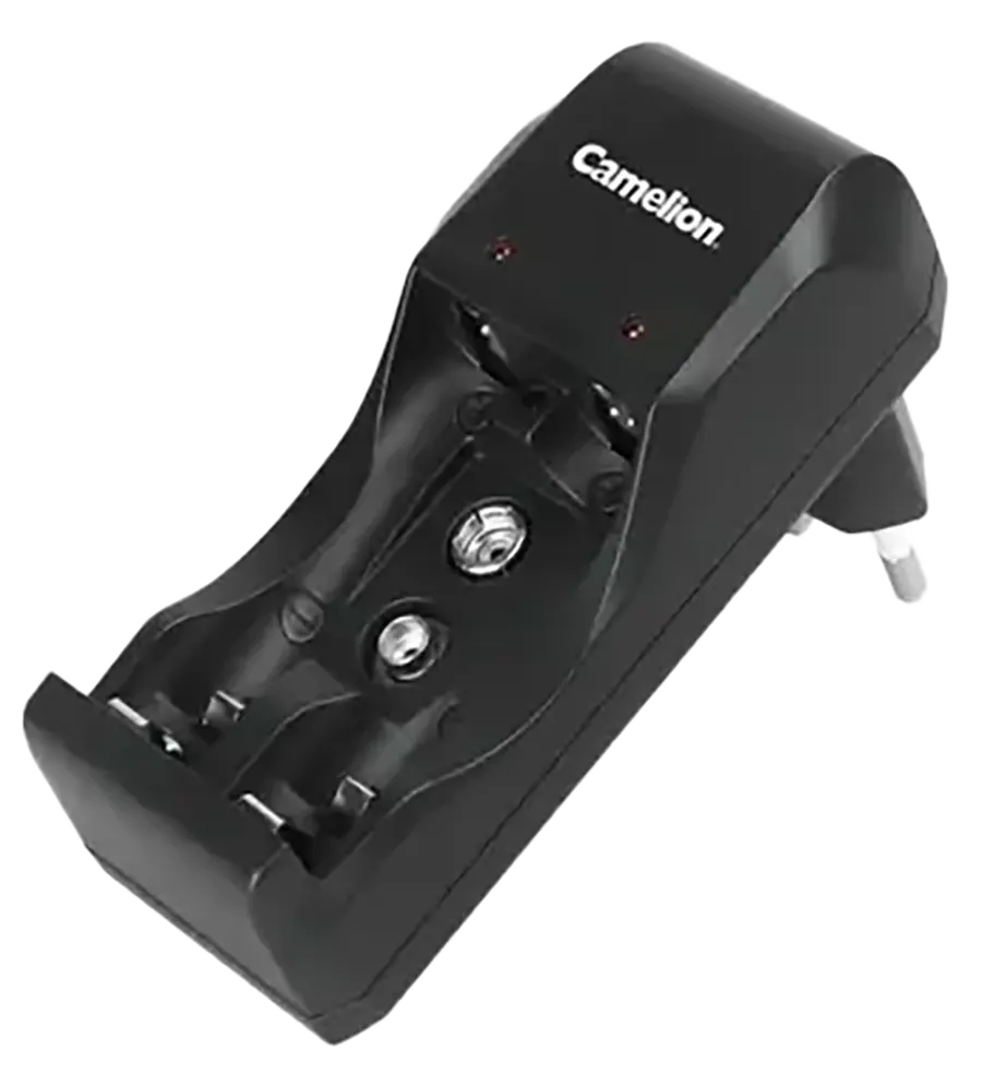 شاحن سريع من كاميليون ، 240 فولت ، مع بطاريتان AA بسعة 2500 مللي قابلة للشحن ، اسود ،   BC-1091