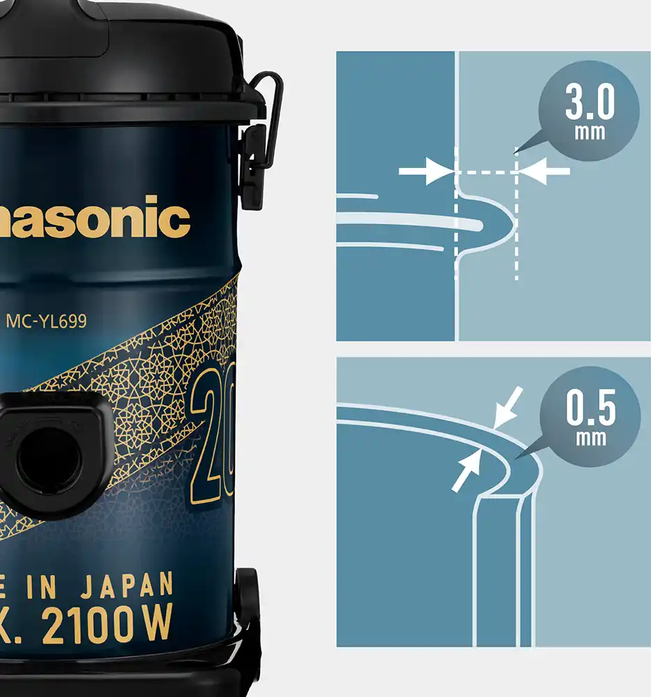 مكنسة كهربائية برميل باناسونيك، 2100 وات، 20 لتر، أسود، MC-YL699A