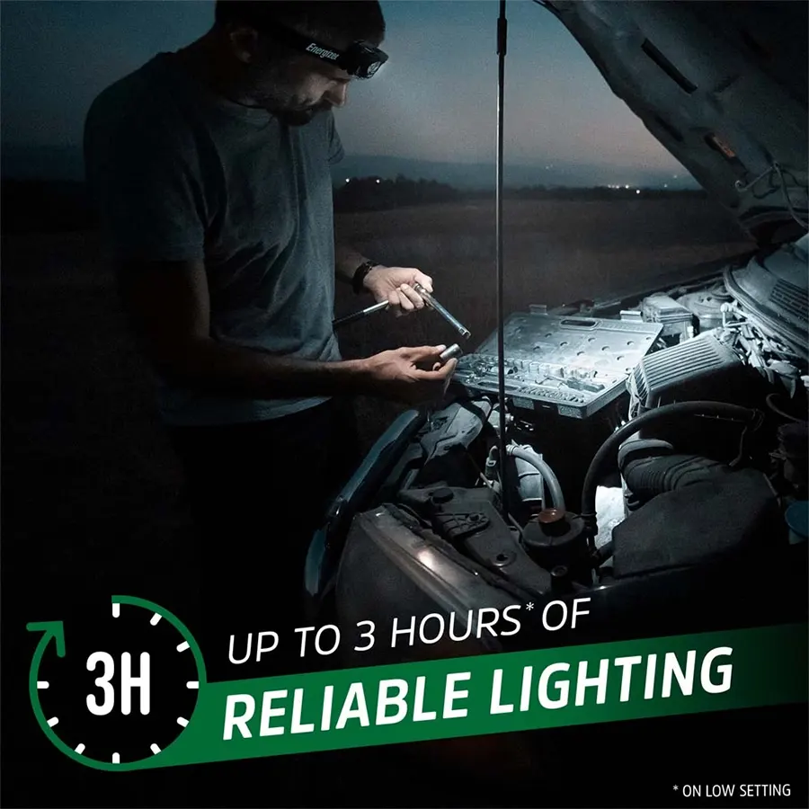 Energizer Rechargeable Headlamp, 3 LED, Black, HDLP