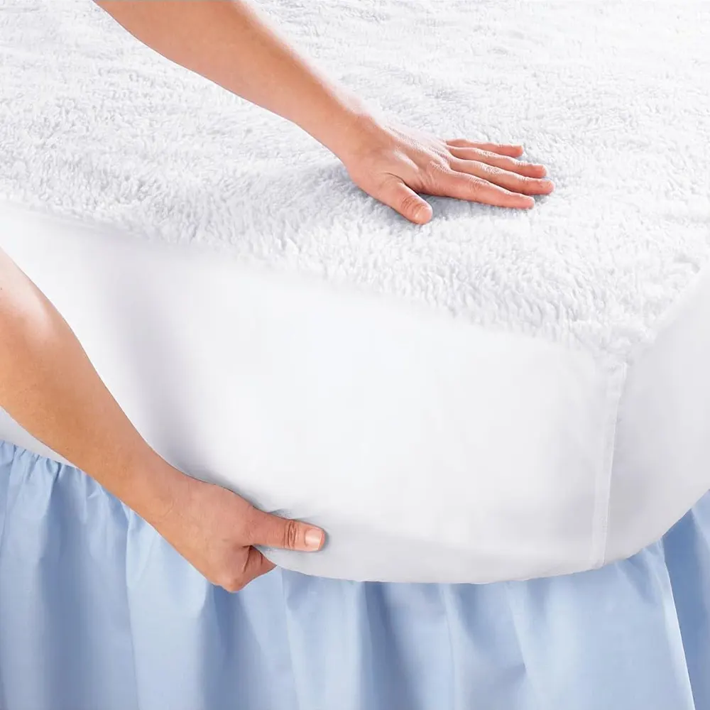 Bed Line Cotton Mattress Cover, 180x200 cm, Water and Liquid Resistant, White