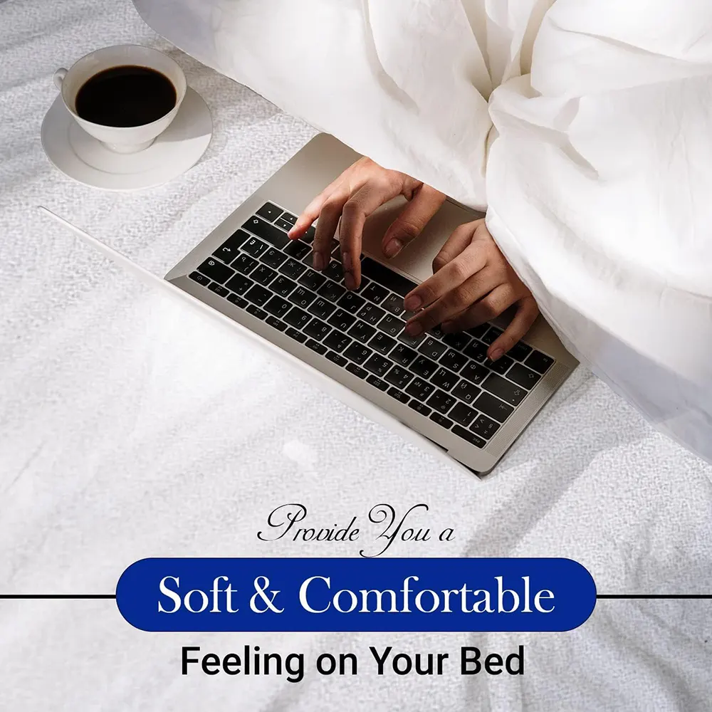 Bed Line Cotton Mattress Cover, 180x200 cm, Water and Liquid Resistant, White