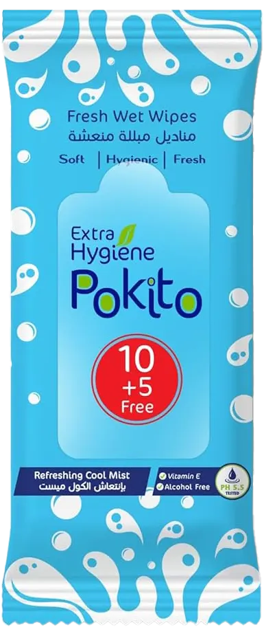 مناديل مبللة إكسترا هايجين بوكيتو، انتعاش الكول ميست ، 15 منديل