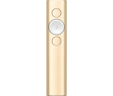Logitech Spotlight Presentation Remote, Bluetooth Connectivity, 2.4GHz USB Receiver, 30m Connection Range, Gold