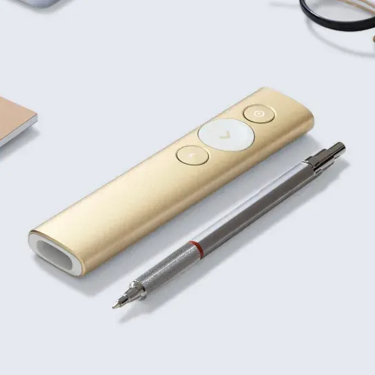 Logitech Spotlight Presentation Remote, Bluetooth Connectivity, 2.4GHz USB Receiver, 30m Connection Range, Gold