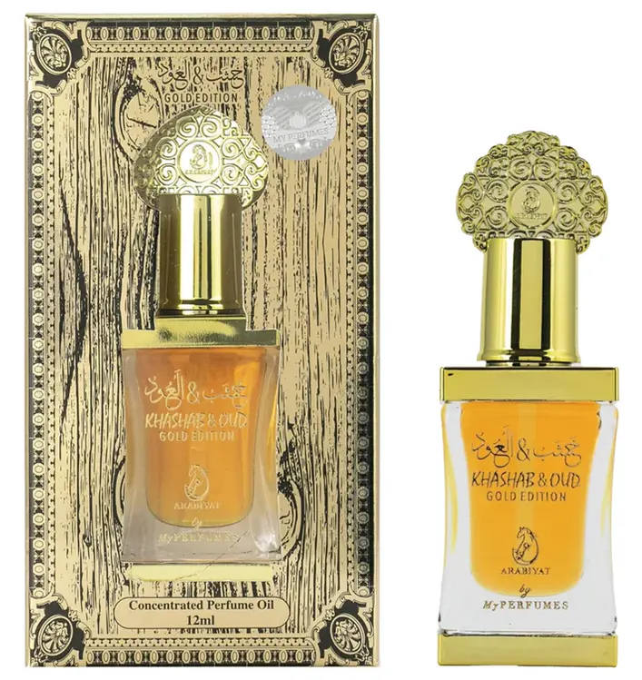 Khashab & Oud Gold By My Perfumes Arabiyat Concentrated Perfume Oil For Unisex, 12 Ml