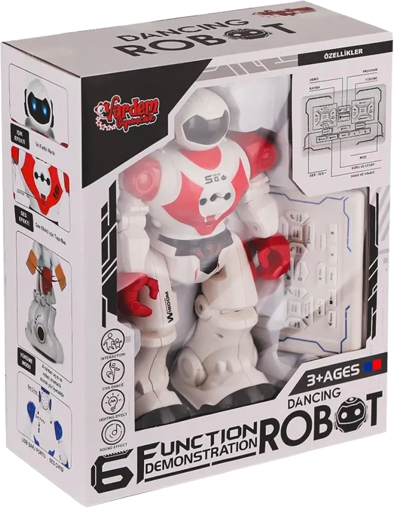 لعبة رجل آلي راقص، ريموت تحكم عن بعد، إضاءات وموسيقى جذابة، مناسبة من عمر 3 سنوات، أبيض، 29-606