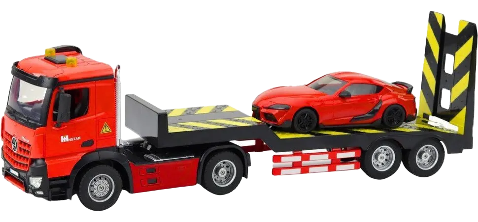 لعبة شاحنة نقل نصف مقطورة، مع ريموت تحكم عن بعد، مناسبة للأطفال من عمر 6 سنوات، أحمر، 93316